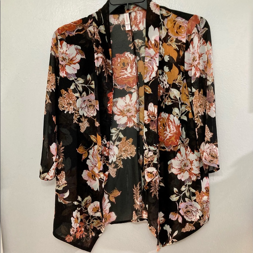Xhilaration Kimono/Coverup Short Sleeve Size Large